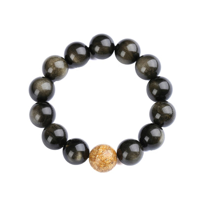 Gold Obsidian Gold Sandstone Bracelet