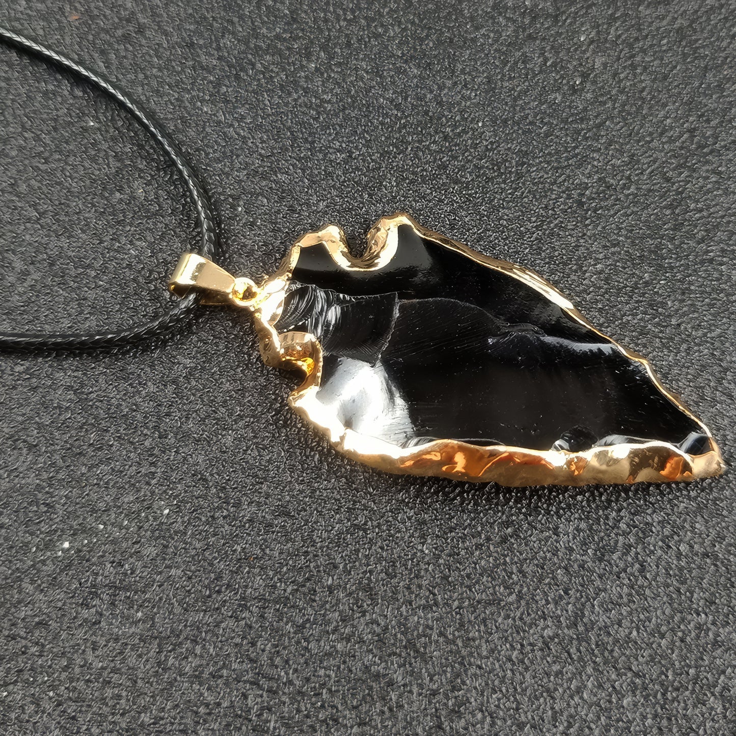 Natural Obsidian Arrow Pendant