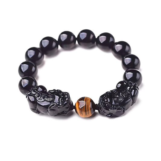 Natural Obsidian Pixiu Bracelet