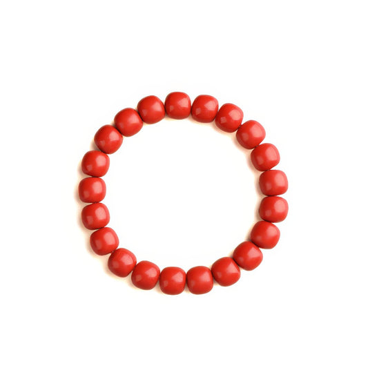 Natural Cinnabar Apple Beads Bracelet