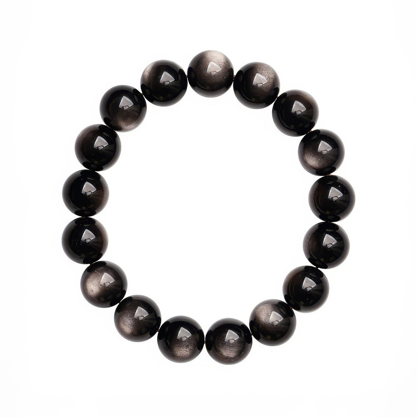 Natural Silver Obsidian Lucky Beads Bracelet