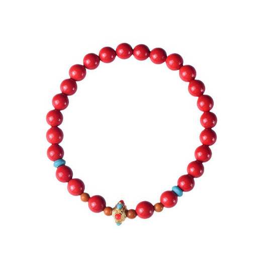 Natural High Content Cinnabar Fortune Bracelet