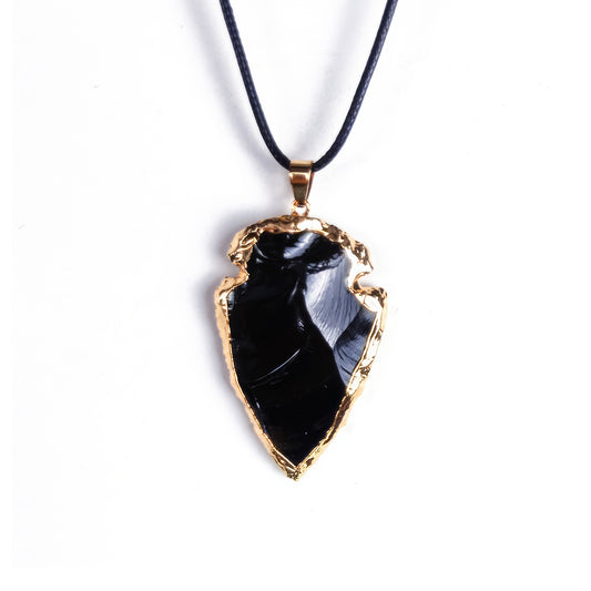 Natural Obsidian Arrow Pendant