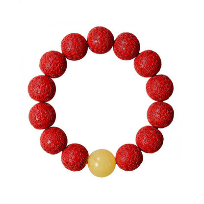 Royal Vintage Cinnabar Beeswax Bracelet