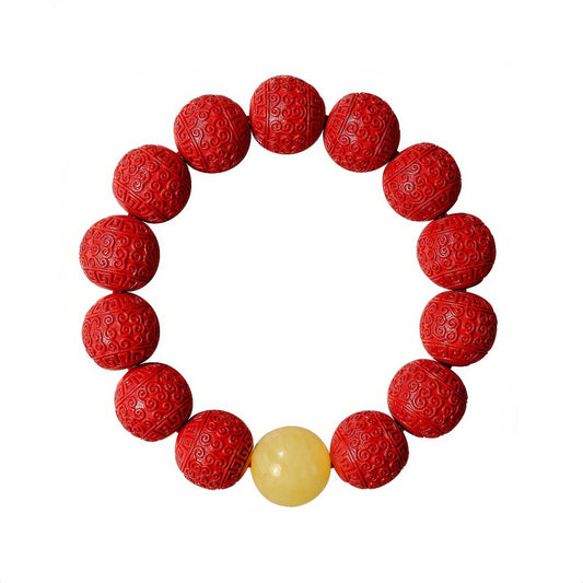 Royal Vintage Cinnabar Beeswax Bracelet