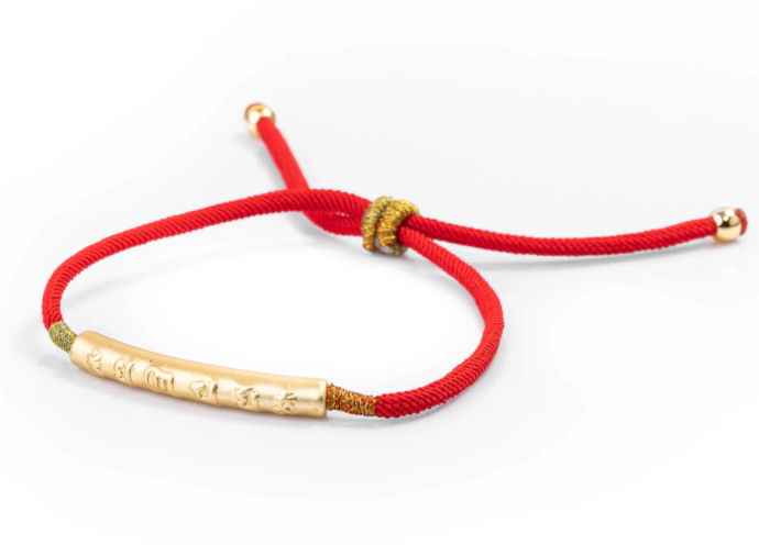 Tibetan Red String Bracelet - Buddhist Lucky Charm