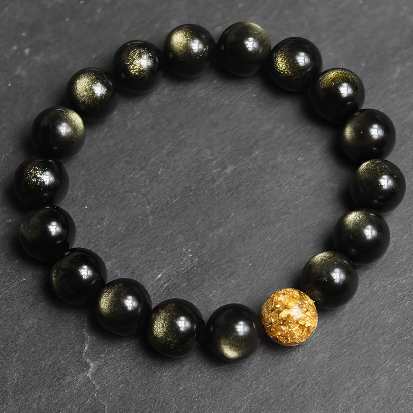 Gold Obsidian Gold Sandstone Bracelet