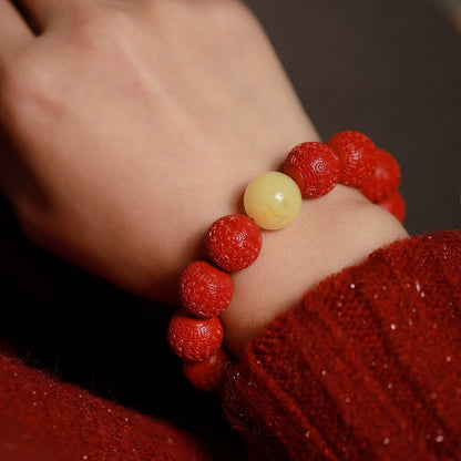 Royal Vintage Cinnabar Beeswax Bracelet