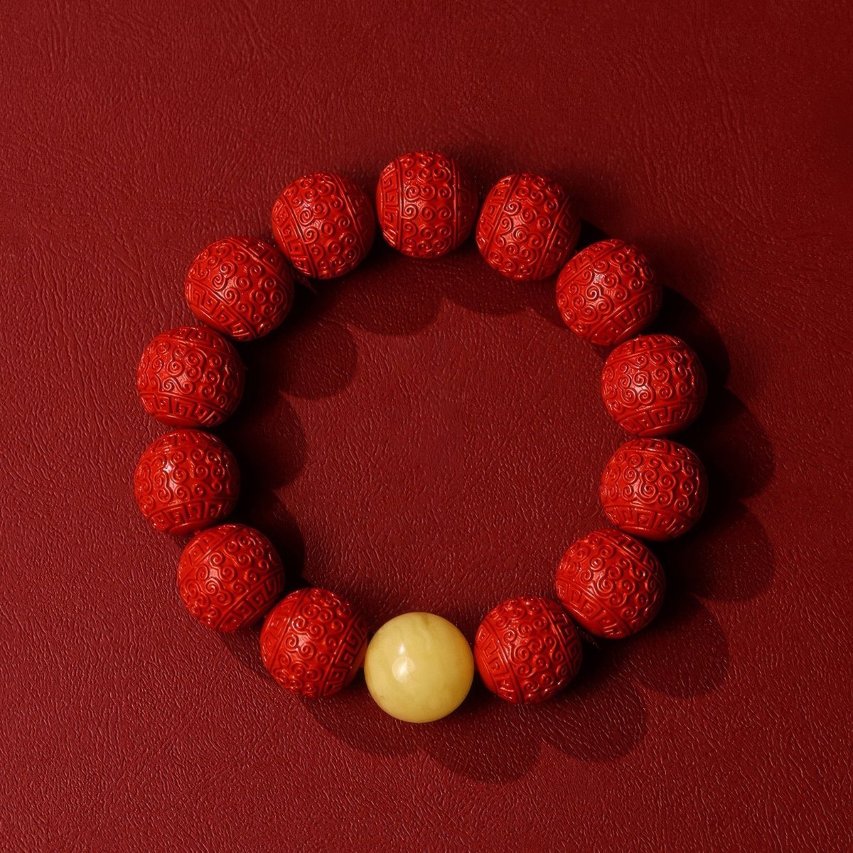 Royal Vintage Cinnabar Beeswax Bracelet