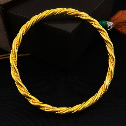 Wealth Knot Gold Bangle-Wealth & Success