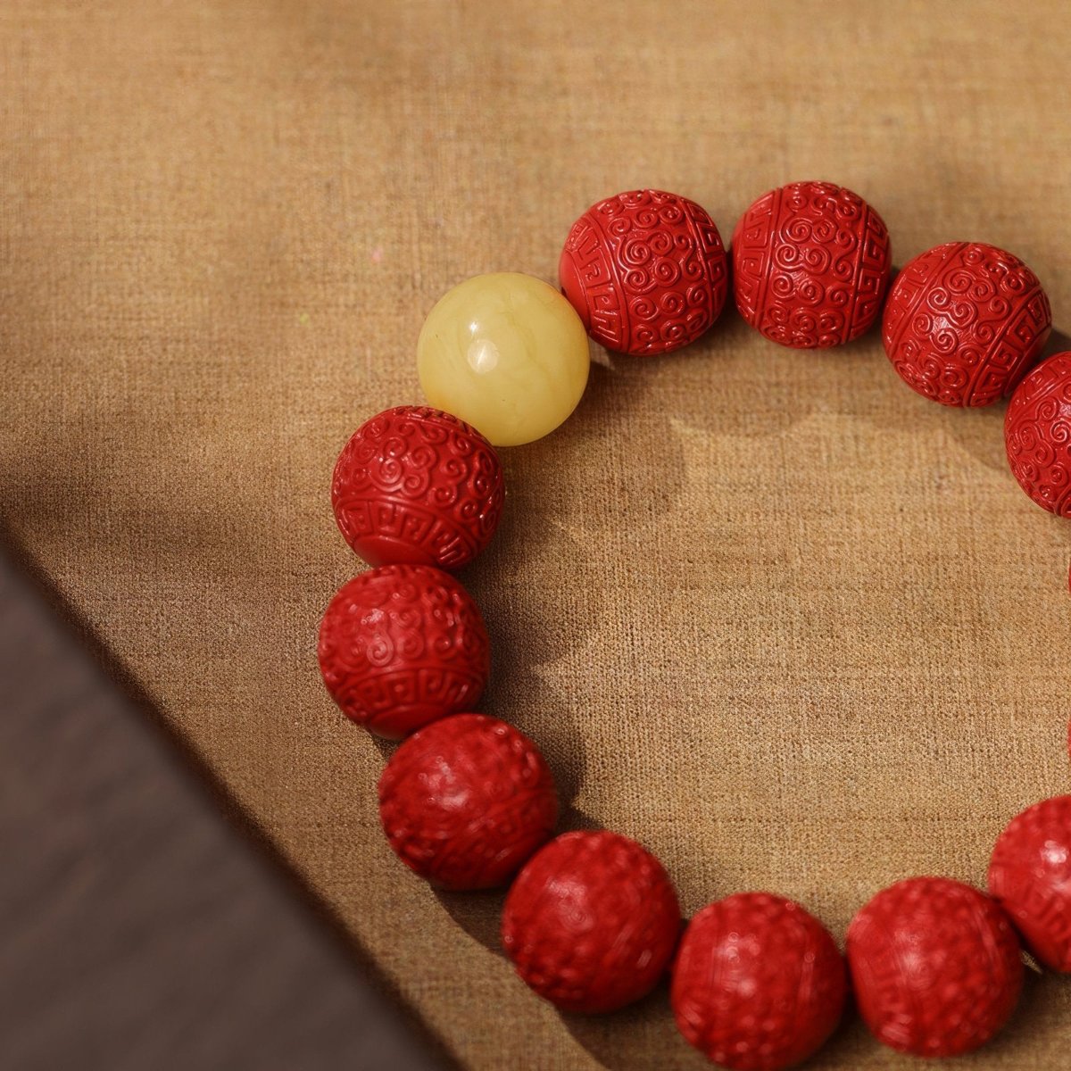 Royal Vintage Cinnabar Beeswax Bracelet