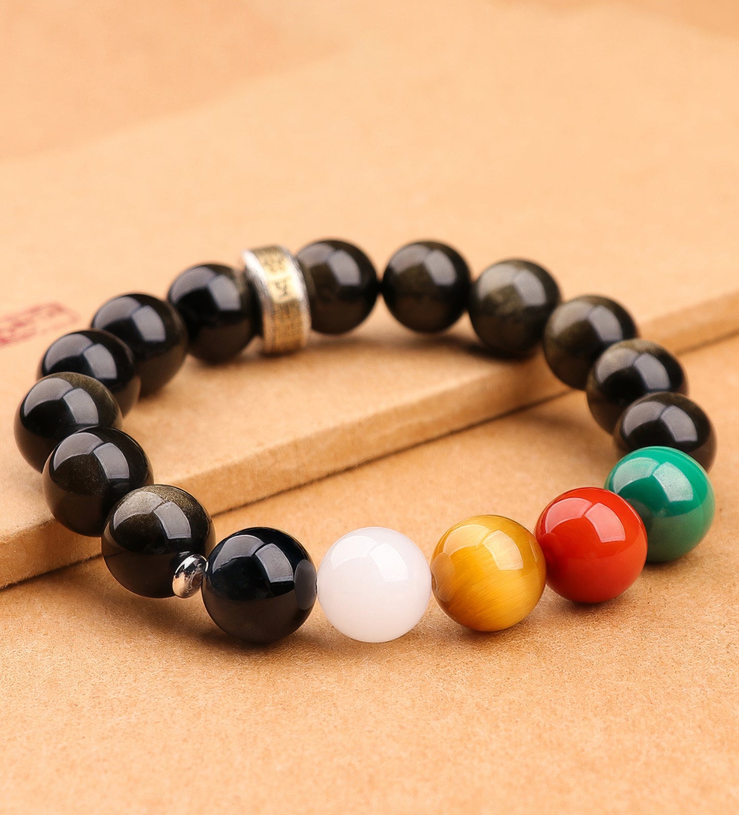 Gold Obsidian Five Elements Fortune Bracelet