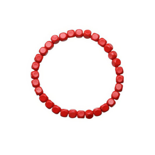 Natural Cinnabar Cube Bracelet