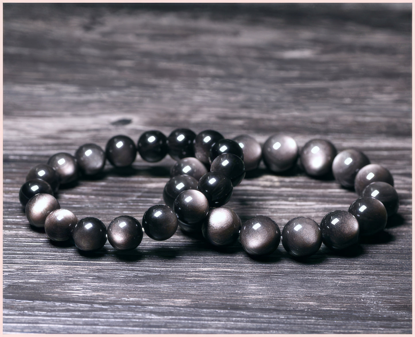 Natural Silver Obsidian Lucky Beads Bracelet