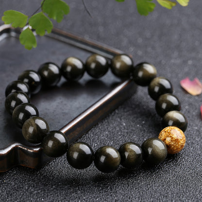 Gold Obsidian Gold Sandstone Bracelet