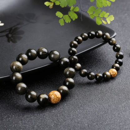 Gold Obsidian Gold Sandstone Bracelet