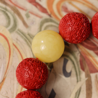 Royal Vintage Cinnabar Beeswax Bracelet