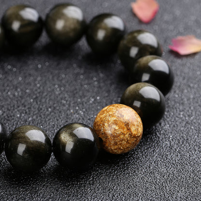 Gold Obsidian Gold Sandstone Bracelet