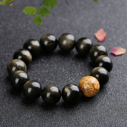 Gold Obsidian Gold Sandstone Bracelet